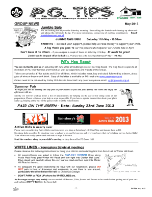 April 2013 PG Tips PG Scouts Newsletter - pgscouts pgsg org