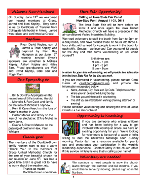 Welcome New Members State Fair Opportunity
