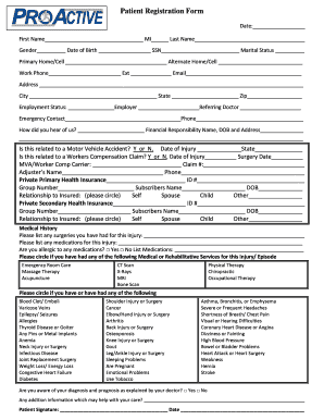 free new patient medical forms