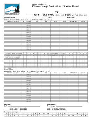 Basketball score sheet pdf - Elementary Basketball Score Sheet Tier1 Tier2 Tier3 - Juniper Ridge - juniper-ridge sd73 bc