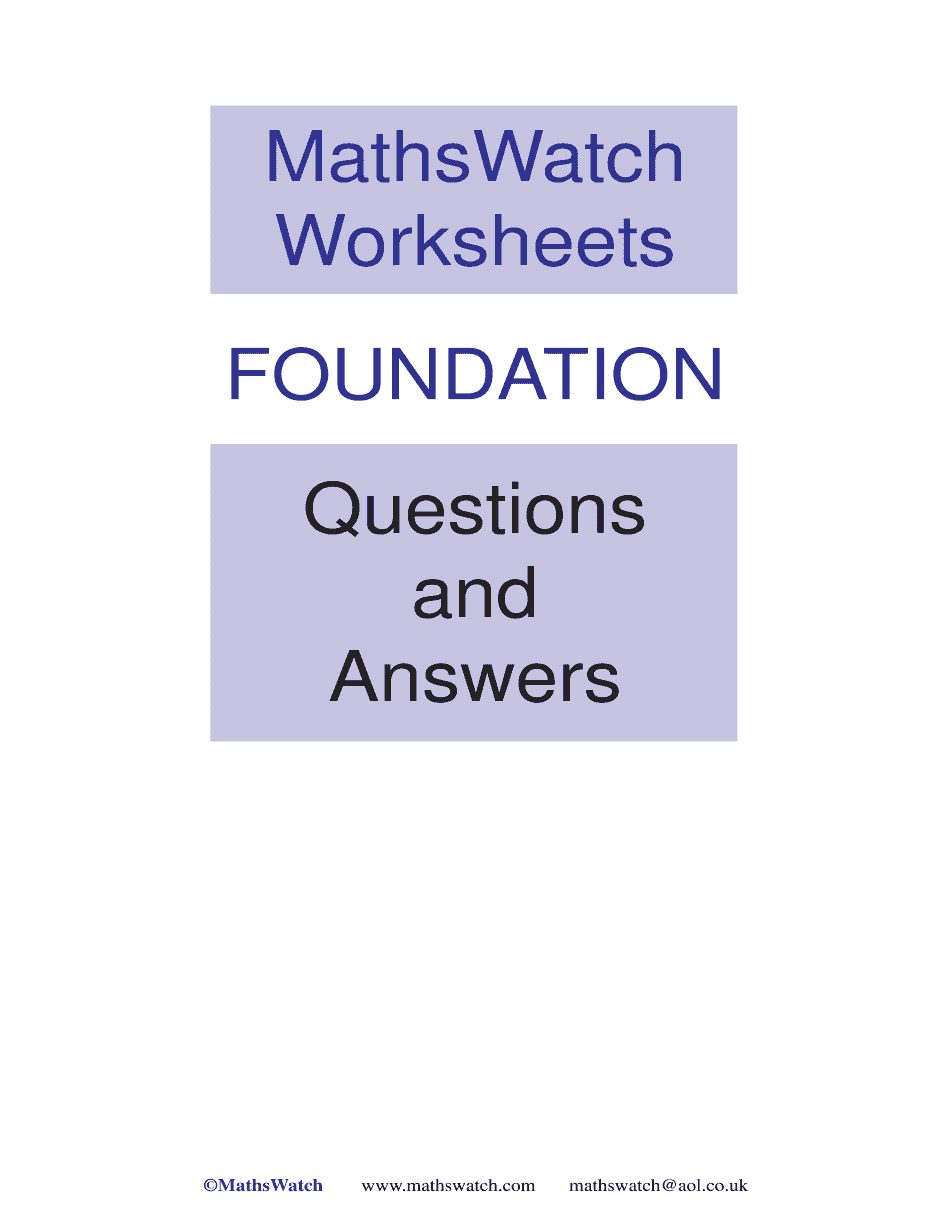 Mathswatch Form