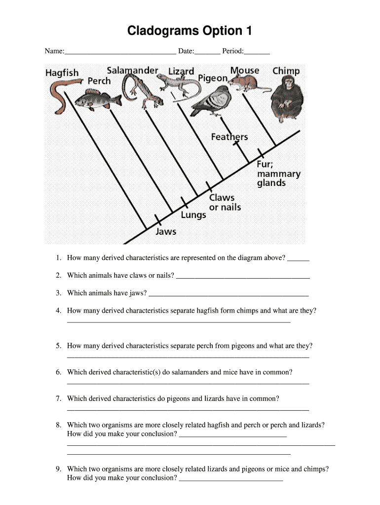 Cladogram Gizmo Worksheet Answer Key Thekidsworksheet