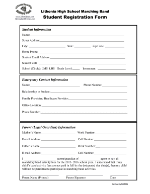 Registration Form - Lithonia Band