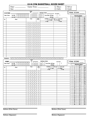 basketball score sheet