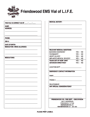 Fillable Online Vial Form Home Health 2docx Fax Email Print - pdfFiller