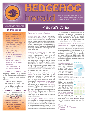 Issue slip format - HEDGEHOG herald News &amp - hollygrovepta