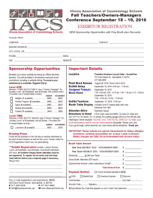 Illinois Cosmetology Schools Exhibitor Registration