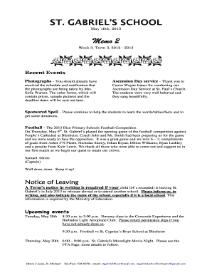 May 10th 2013 Memo 22 2 - St Gabriel039s School - stgabrielsschool