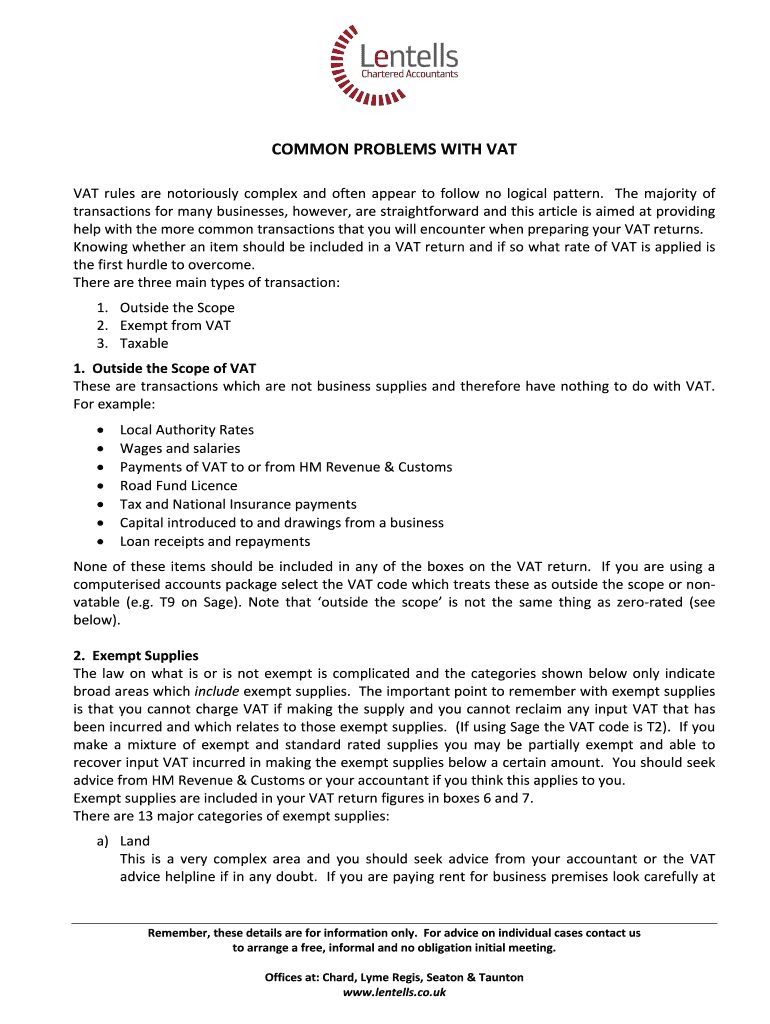 Fillable Online VAT rules are notoriously complex and often appear to