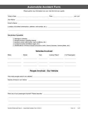 Lance contract template word south africa - Automobile Accident Form - Rockford Reformed Church - rockfordreformedchurch