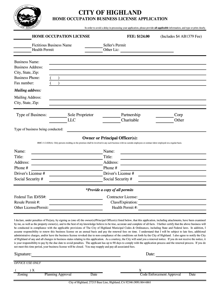 Fillable Online Commercial Business License Application City of