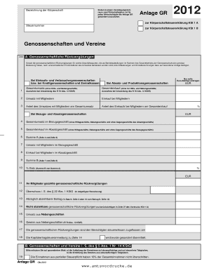 Anlage GR Genossenschaften und Vereine - Amtsvordrucke.de