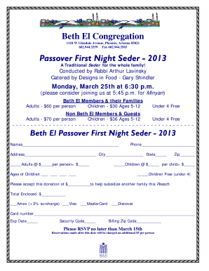 Passover seder flyer 1 side 2013.pub - Beth El Congregation