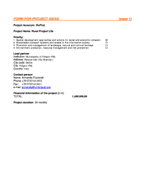 FORM FOR PROJECT IDEAS (page 1) - interreg gov