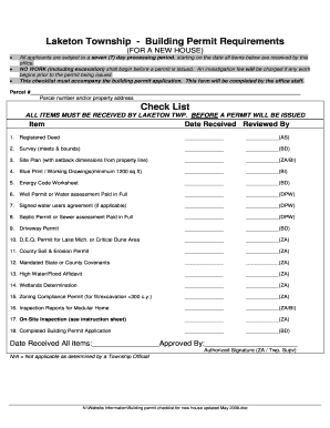 Building permit checklist for new house updated Ma
