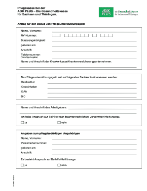 Pflegeunterstützungsgeld Application Form