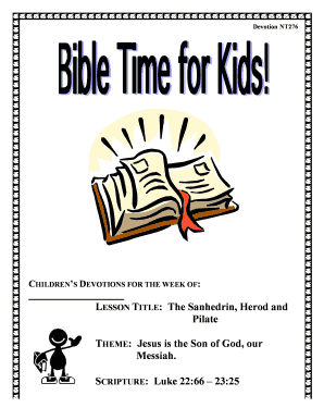 Children’s Devotion Template