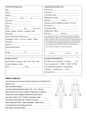 Patient Information Insurance Form
