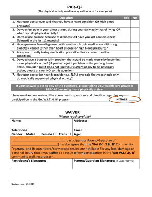 Par q form 2023 - PAR-Q - wbchconca - wbchc on