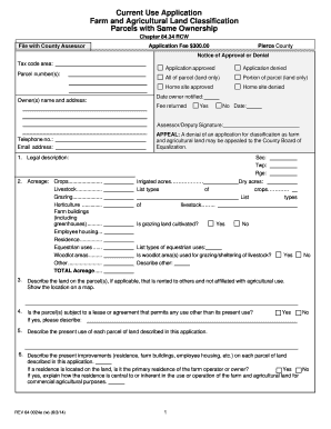 BApplicationb for bFarmb and Agricultural Classification - Pierce County