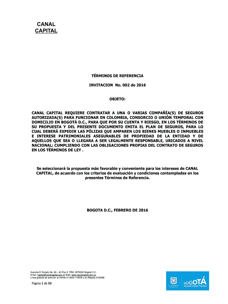Trminos de Referencia Invitacin y Formatos Vista previa en la página 1