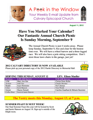 Have You Marked Your Calendar Our Fantastic Annual Church