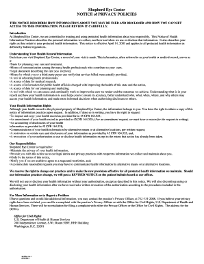 Id10t form - Sample Notice for Privacy of Individually Identifiable Health Information