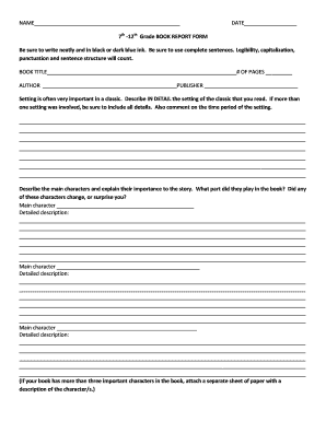 Teacher grade book pdf - 12th Grade BOOK REPORT FORM Be sure to write