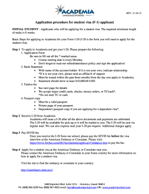 Application procedure for student visa F-1 applicant - academiaschool