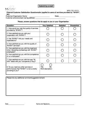 sample internal customer satisfaction questionnaire