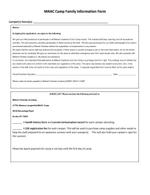 Appointment letter for pharmacist - MAAC Camp Family Information Form - bMekeelb Christian Academy - mekeel