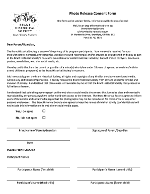 Photo Release Consent Form - Brant Historical Society