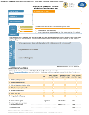 BMinib-Clinical Evaluation Exercise form - ranzcp