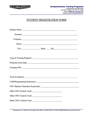 STUDENT REGISTRATION FORM - Compumachine