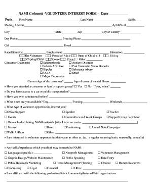 NAMI Gwinnett -VOLUNTEER INTEREST FORM - Date - namigwinnett