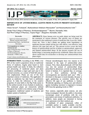 IMPORTANCE OF ANTIMICROBIAL AGENTS FROM PLANTS IN PRESENT