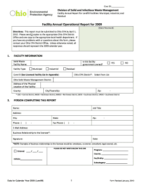 2009 Landfill Annual Operational Report
