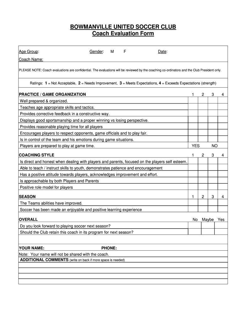 coach evaluation form Preview on Page 1.