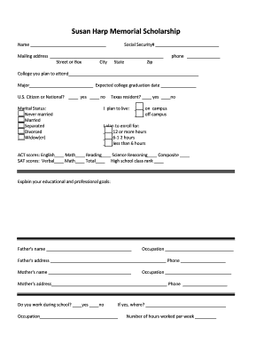 Susan Harp Memorial Scholarship - bSchoolDeskb