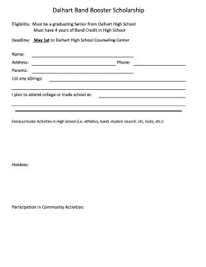 BDalhartb Band Booster Scholarship
