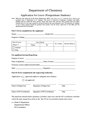 Leave application for students