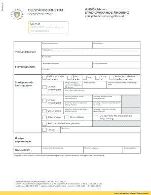 Swedish Alcohol License Amendment Application