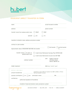 Vehicle agreement between two parties - RRSPRRIF DIRECT TRANSFER IN FORM - happysavings