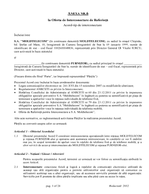 Letter for borrowing money - 6 la Oferta de Interconectare de Referin Acordtip de interconectare ncheiat ntre S - moldtelecom