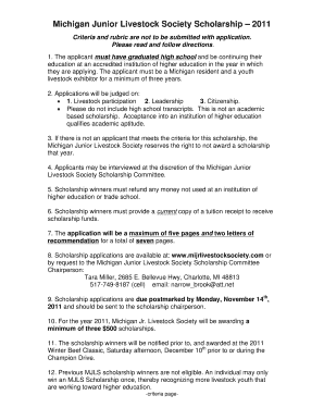Michigan Junior Livestock Society Scholarship - Michigan Jr ...