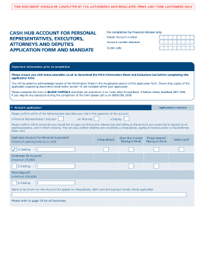 Cash hub account for personal representatives, executors, attorneys ... - caterallen co