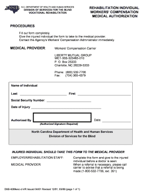 Dsb-4009wcc-d-VR-iapdf VR Rehabilitation Individual Workers Compensation Medical Authorization