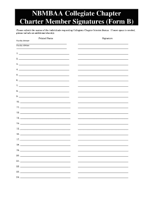 Living arrangements examples - NBMBAA Collegiate Chapter Charter Member Signatures Form B - partners nbmbaa