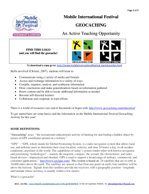 GEOCACHING Teachers Guide
