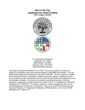 Race to the Top bApplicationb for Initial Funding CFDA 84395A bb